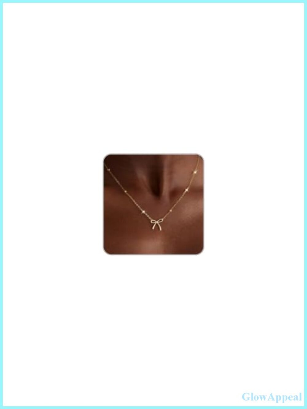 14K Gold Plated Bow Choker Necklace Dainty Pendant Charm Adjustable